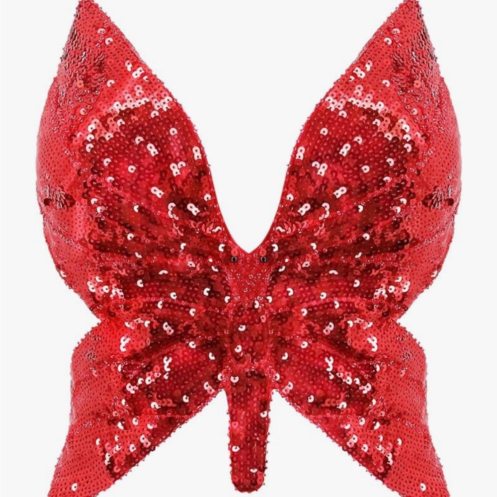 Red Sequin butterfly top